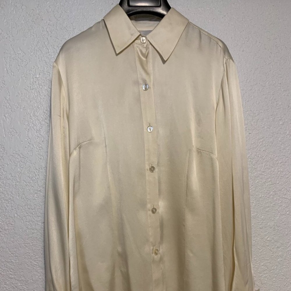 off white small silk blouse vintage